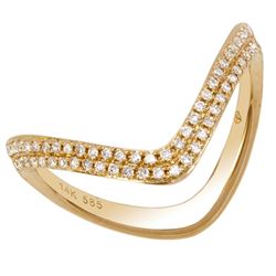 14KT Yellow Gold Women's Diamond Ring -# 7568-1