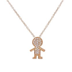 14KT Rose Gold Ladies Slider with Chain  -# 6814-1