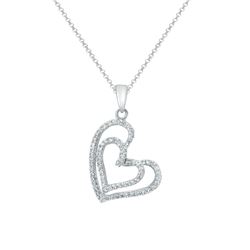 14KT White Gold Ladies Slider with Chain  -# 6789-1