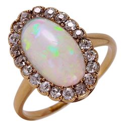 14KT Rose Gold Opal and Diamond Ring -# 25