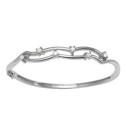 14KT White Gold Diamond Bangle  Bracelet  -# 6510