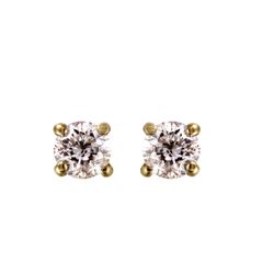 14KT Yellow Gold Diamond Stud Earrings -# 1601