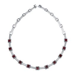 14KT White Gold Gemstone Necklace -# 6425