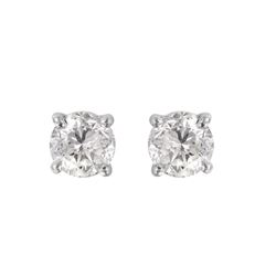 14KT White Gold Diamond Stud Earrings -# 1595