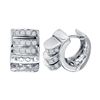 Image 1 : 18KT White Gold Diamond Huggie Hoops -# 6591-1