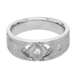14KT White Gold Mens Diamond Ring -# 9312