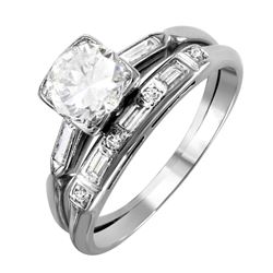 Platinum Diamond Weddding Ring Set -# 1826