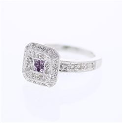 18KT White Gold Ladies Diamond and Gemstone Ring -# 9631