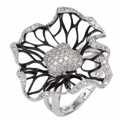 14KT White Gold Women's Diamond Ring -# 5869-1