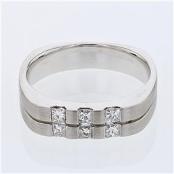 14KT White Gold Mens Diamond Ring -# 9980