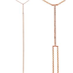 14KT Rose Gold Diamond Necklace -# 7627