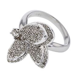 14KT White Gold Ladies Diamond Ring -# 9629