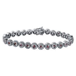 14KT White Gold Ladies Diamond and Gemstone Bracelet -# 10308