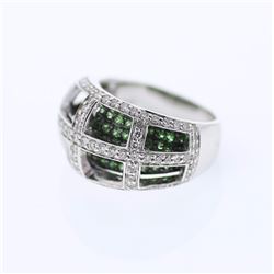 18KT White Gold Ladies Diamond and Gemstone Fashion Ring -# 9735
