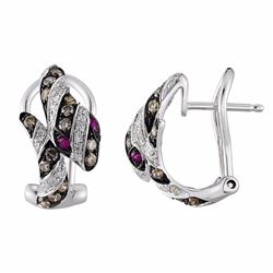 14KT White Gold Diamond Earrings -# 6319