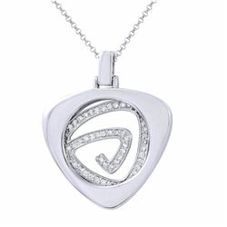 14KT White Gold Ladies Diamond Slider with Chain -# 9270