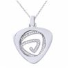 Image 1 : 14KT White Gold Ladies Diamond Slider with Chain -# 9270