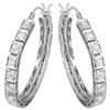 Image 1 : 14KT White Gold Diamond Hoop Earrings -# 274