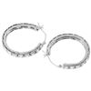 Image 2 : 14KT White Gold Diamond Hoop Earrings -# 274