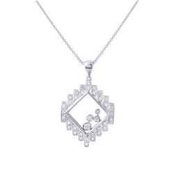 18KT White Gold Ladies Slider with Chain  -# 6734-1