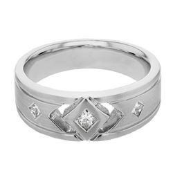 14KT White Gold Mens Diamond Ring -# 9948