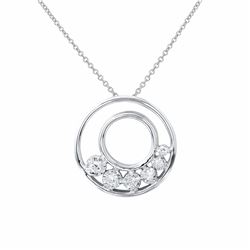 14KT White Gold Ladies Diamond Slider with Chain -# 8642