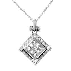 18KT Two Tone Gold Ladies Slider with Chain  -# 6702