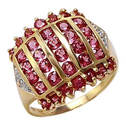 10KT Yellow Gold Tourmaline and Diamond Ring -# 434