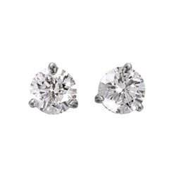 14KT White Gold Diamond Stud Earrings -# 1724