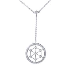 18KT White Gold Ladies Slider with Chain  -# 6757-1