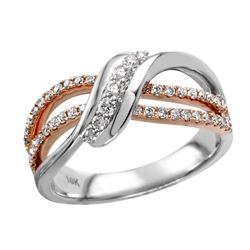 14KT Two Tone Gold Diamond RIng -# 2144