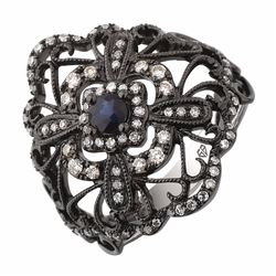 14KT White Gold Gemstone Ring -# 6237-1