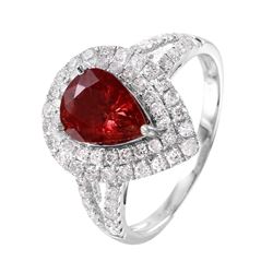 14KT White Gold Tourmaline & Diamond Ring -# 1475