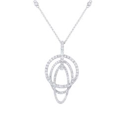 14KT White Gold Ladies Diamond Necklace -# 9483