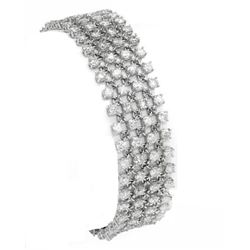 18KT White Gold Ladies Diamond Bracelet -# 10591