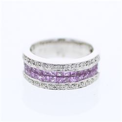 18KT White Gold Ladies Diamond and Gemstone Ring -# 9424