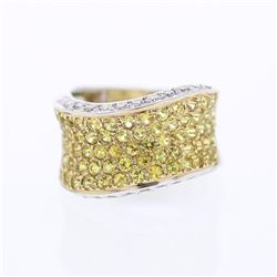 18KT Two Tone Gold  Ladies Diamond and Gemstone Fashion Ring -# 9776