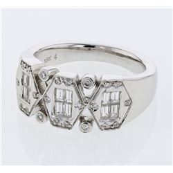 18KT White Gold Ladies Diamond Ring -# 9891