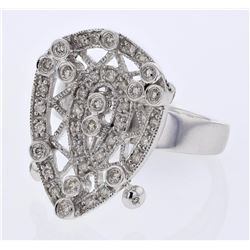 18KT White Gold Ladies Diamond Cocktail Ring -# 9388