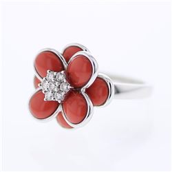 18KT White Gold Ladies Diamond and Gemstone Fashion Ring -# 9400