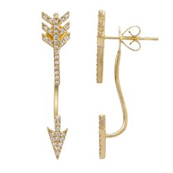 14KT Yellow Gold Diamond Earrings -# 7658-1