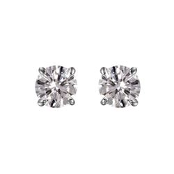 14KT White Gold Diamond Stud Earrings -# 1653