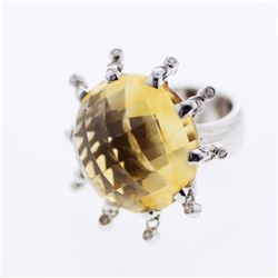 14KT White Gold Ladies Diamond and Gemstone Ring -# 10074