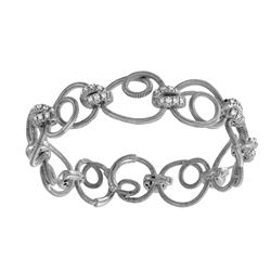 18KT White Gold Diamond Coil Bracelet -# 6470-1