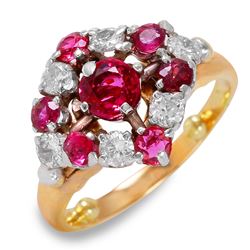 14KT Yellow Gold Ruby & Diamond Ring -# 132
