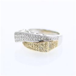 18KT Two Tone Gold  Ladies Diamond Fashion Ring -# 9714
