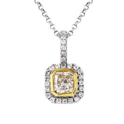 14KT Two Tone Gold Diamond Pendant & Chain -# 2111