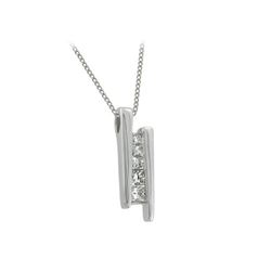 14KT White Gold Ladies Diamond Necklace -# 8746