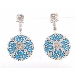 14KT White Gold Ladies Diamond and Gemstone Necklace -# 8912