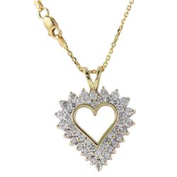 14KT White Gold Diamond Heart Pendant Necklace -# 70
